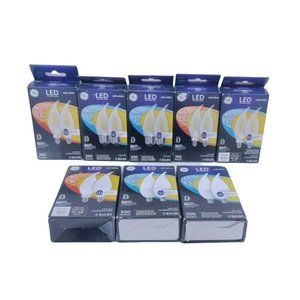 Lot 8-GE Soft White LED Candelabra 40W/60W Light Bulbs Decorative Clear/Frosted